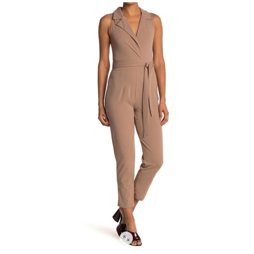 bailey blue sleeveless collared jumpsuit